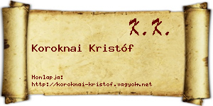 Koroknai Kristóf névjegykártya