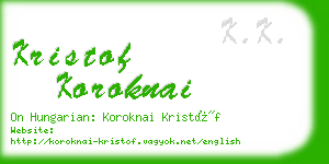 kristof koroknai business card